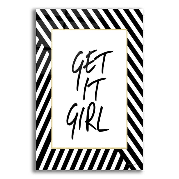 Epic Art 'Get It Girl' by Lettered & Lined, Acrylic Glass Wall Art, 12"x16"