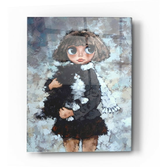Epic Art 'Girl With Cat' by Alexander Gunin, Acrylic Glass Wall Art, 24"x36"