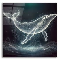 Epic Art 'Glowing Whale' by Rey Klimt Acrylic Glass Wall Art, 12" x 12"