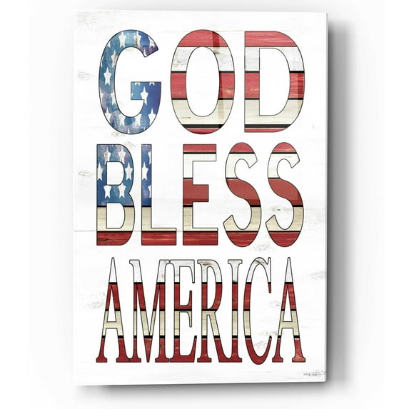 Epic Art 'God Bless America' by Cindy Jacobs, Acrylic Glass Wall Art, 12"x16"