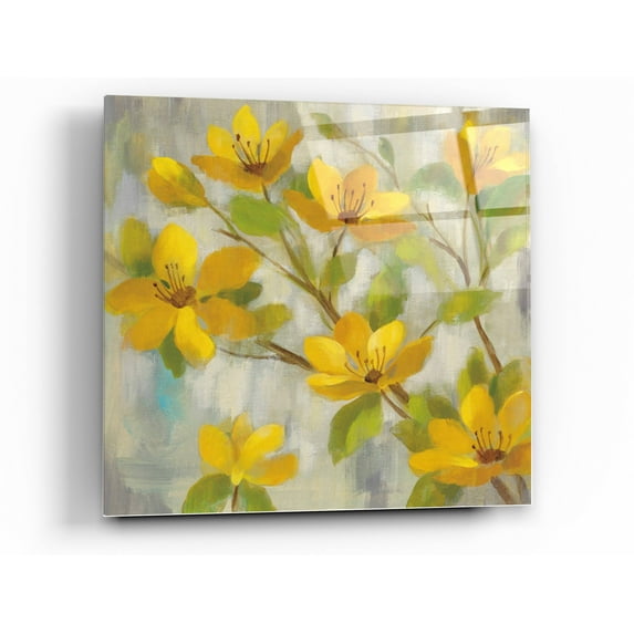 Epic Art 'Golden Bloom I' by Silvia Vassileva, Acrylic Glass Wall Art, 36"x36"