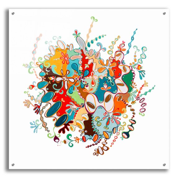 Epic Art 'Golden Doodle No 1' by Cynthia Mosser, Acrylic Glass Wall Art, 36"x36"