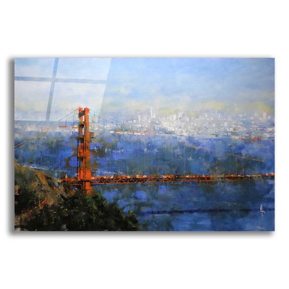 Epic Art 'Golden Gate Afternoon' by Mark Lague, Acrylic Glass Wall Art, 16"x12"