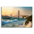 thumbnail image 1 of Epic Art 'Golden Gate Bridge Sunset with Wave Action' by Epic Portfolio, Acrylic Glass Wall Art, 24"x16", 1 of 8
