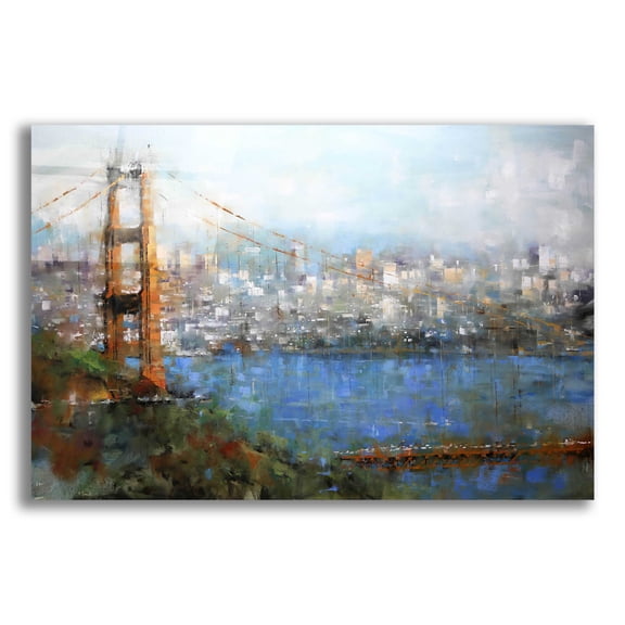 Epic Art 'Golden Gate Vista' by Mark Lague, Acrylic Glass Wall Art, 16"x12"