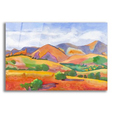 Epic Art 'Golden Hills' by Carissa Luminess, Acrylic Glass Wall Art, 16"x12"