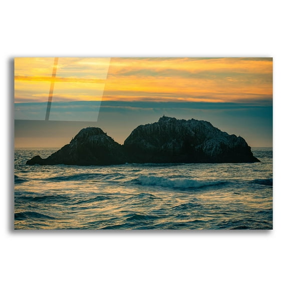 Epic Art 'Golden Island' by Epic Portfolio, Acrylic Glass Wall Art, 24"x16"