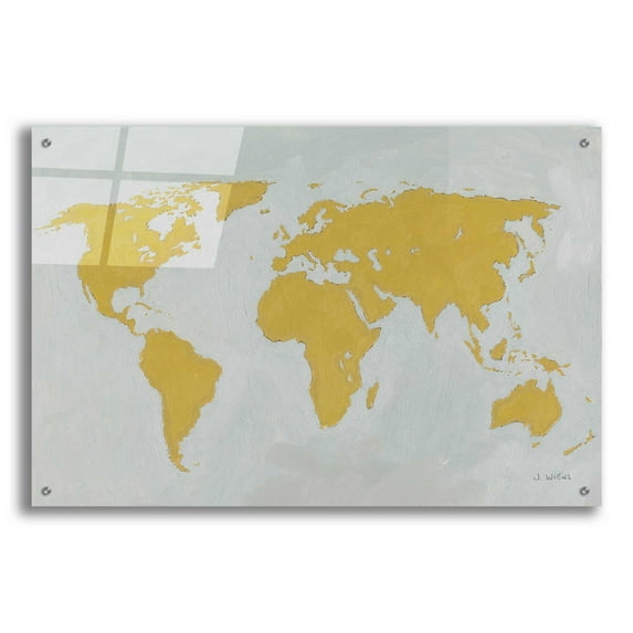Epic Art 'Golden World' by James Wiens, Acrylic Glass Wall Art, 36"x24"