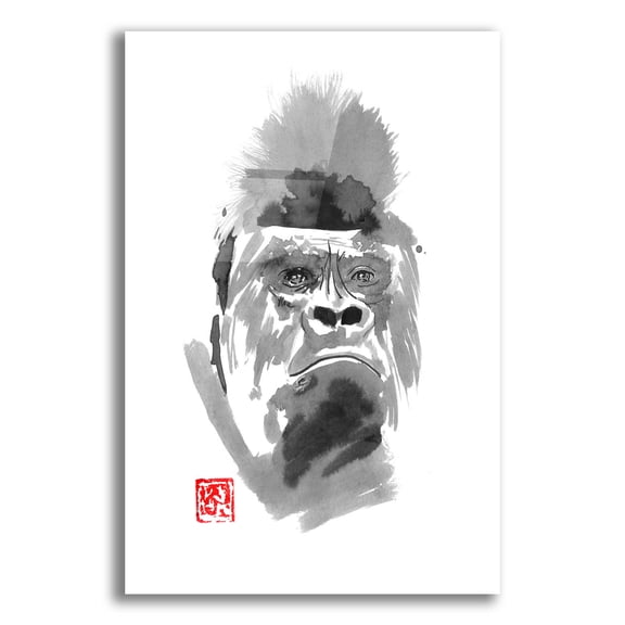 Epic Art 'Gorilla 2' by Pechane, Acrylic Glass Wall Art, 16"x24"