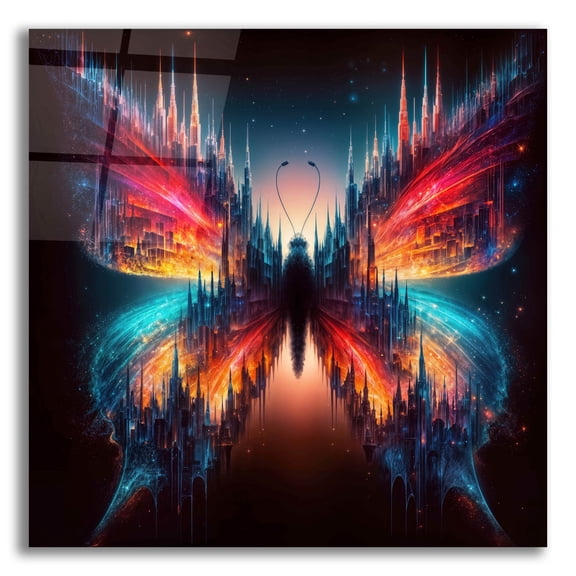 Epic Art 'Gothic Butterfly 4' by Rey Klimt Acrylic Glass Wall Art, 12" x 12"
