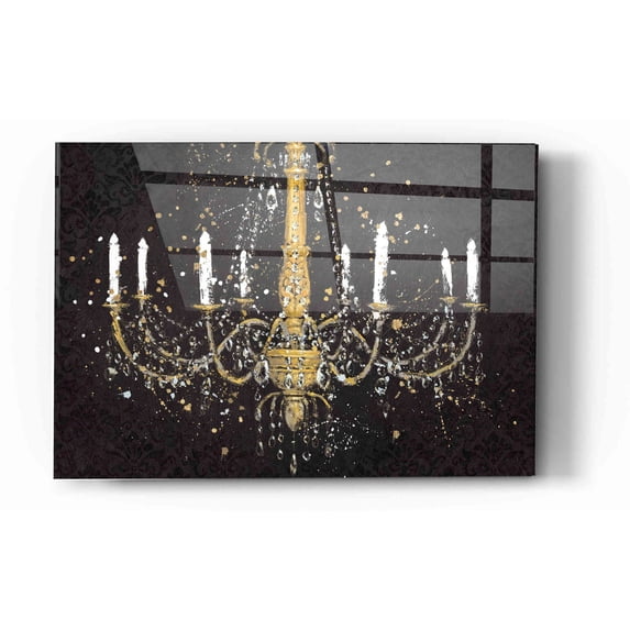 Epic Art 'Grand Chandelier Black I' by James Wiens, Acrylic Glass Wall Art, 12"x16"