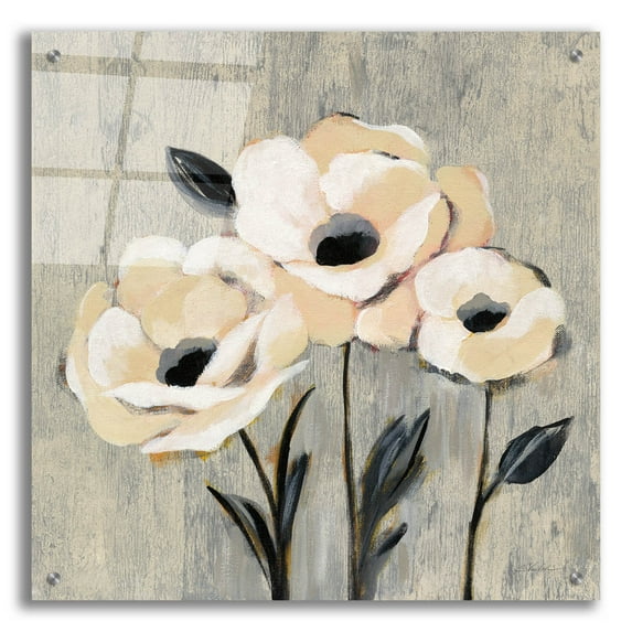 Epic Art 'Graphic Floral I' by Silvia Vassileva, Acrylic Glass Wall Art, 24"x24"