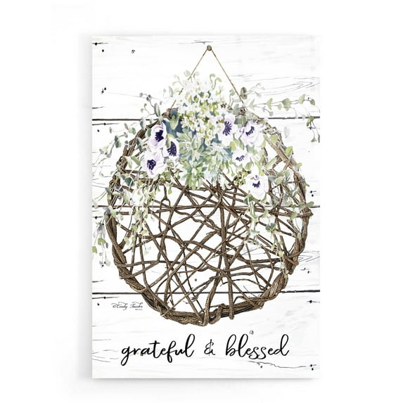 Epic Art 'Grateful & Blessed' by Cindy Jacobs, Acrylic Glass Wall Art, 16"x24"