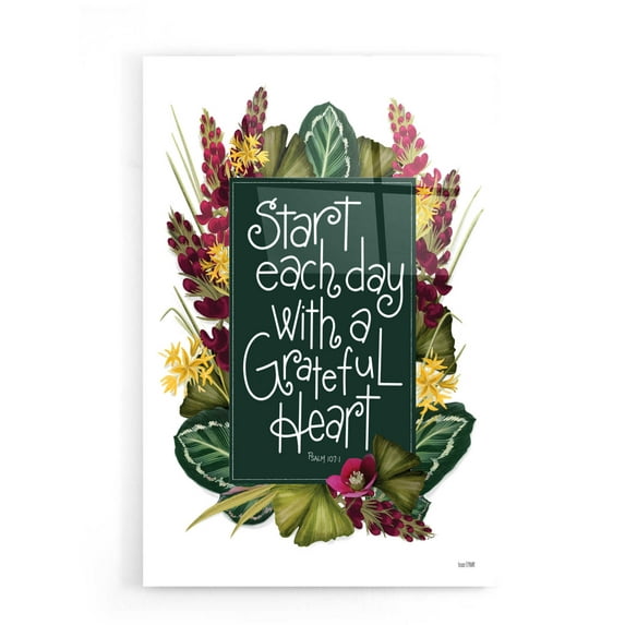 Epic Art 'Grateful Heart' by House Fenway, Acrylic Glass Wall Art, 16"x24"