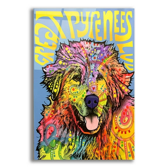 Epic Art 'Great Pyrenees' by Dean Russo, Acrylic Glass Wall Art, 12"x16"