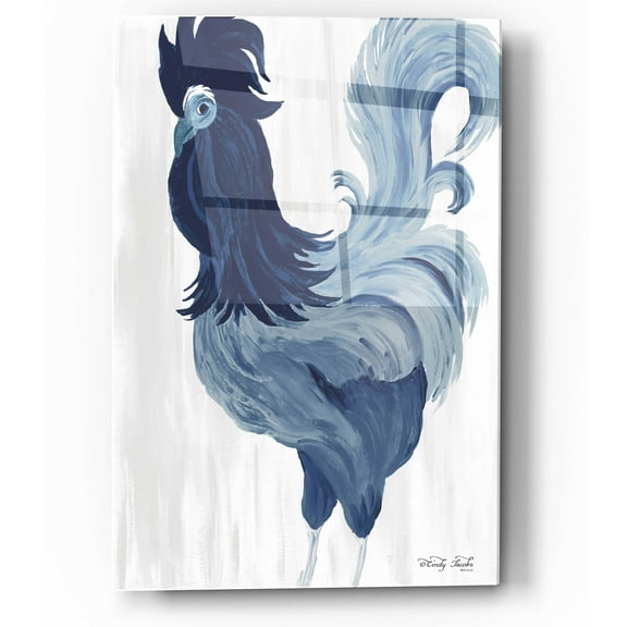 Epic Art 'Green & Purple Rooster II' by Cindy Jacobs, Acrylic Glass Wall Art, 12"x16"