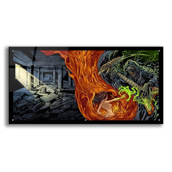 Epic Art 'Grim Reaper Weed Enforcer' by Flyland Designs, Acrylic Glass Wall Art, 48"x24"