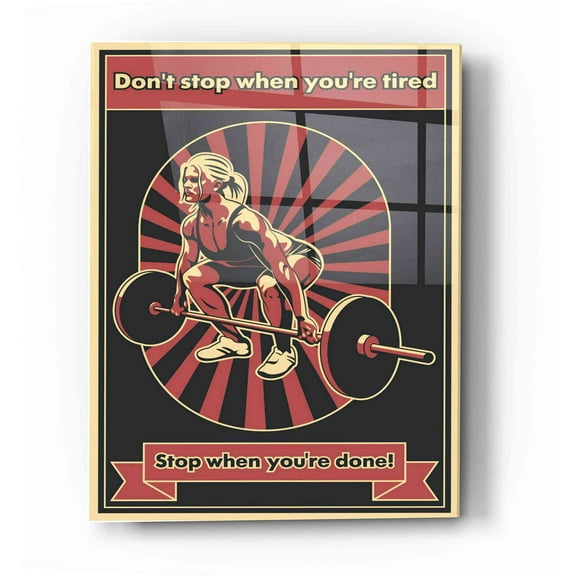 Epic Art 'Gym Motivation' Acrylic Glass Wall Art, 12"x16"