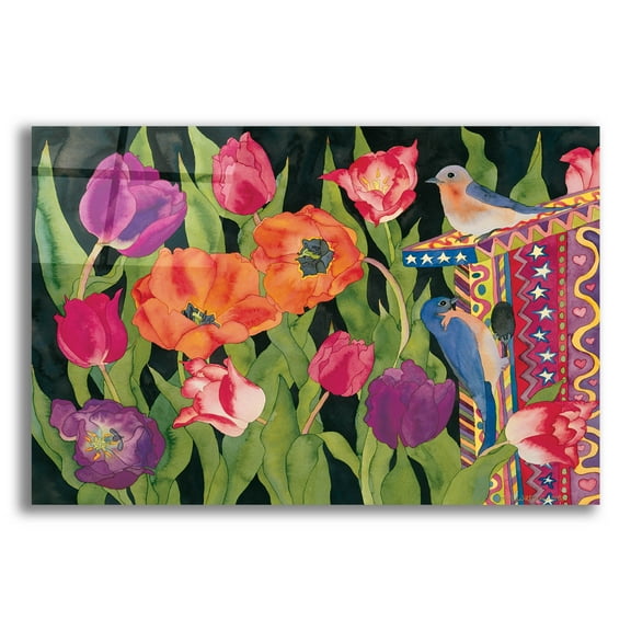 Epic Art 'Gypsy Bluebird House' by Carissa Luminess, Acrylic Glass Wall Art, 24"x16"