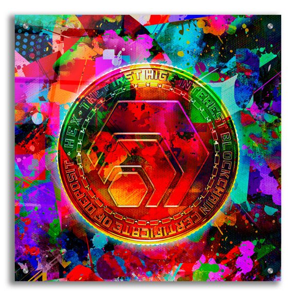 Epic Art 'HEX Crypto Color,' Acrylic Glass Wall Art, 24"x24"