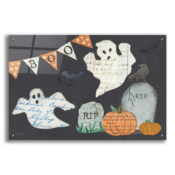 Epic Art 'Halloween Whimsy III by Courtney Prahl, Acrylic Glass Wall Art, 36"x24"