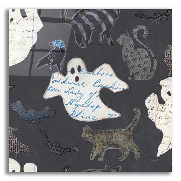 Epic Art 'Halloween Whimsy Pattern III by Courtney Prahl, Acrylic Glass Wall Art, 12"x12"