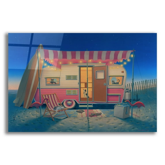 Epic Art 'Happy Campers' by Richard Courtney, Acrylic Glass Wall Art, 16"x12"