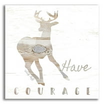 Epic Art 'Have Courage Deer' by Cindy Jacobs, Acrylic Glass Wall Art, 12"x12"