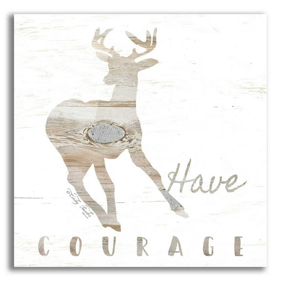 Epic Art 'Have Courage Deer' by Cindy Jacobs, Acrylic Glass Wall Art, 12"x12"