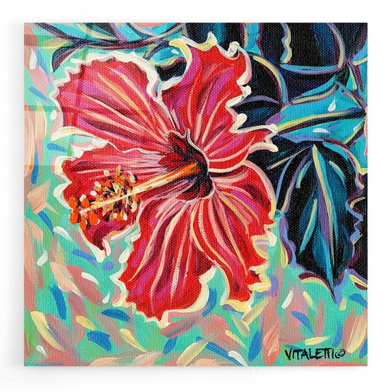 Epic Art 'Hawaiian Beauty II' by Carolee Vitaletti, Acrylic Glass Wall Art, 12"x12"