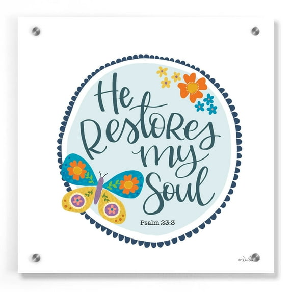 Epic Art 'He Restores My Soul' by L. Larson, Acrylic Glass Wall Art, 36"x36"