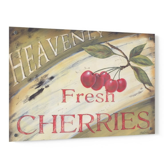 Epic Art 'Heavenly Cherries' by Pam Britton, Acrylic Glass Wall Art, 36"x24"