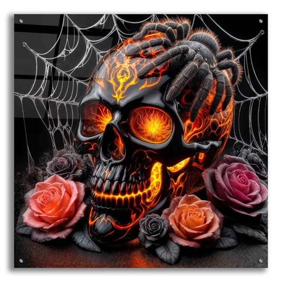 Epic Art 'Helloween Centerpiece' by Rey Klimt Acrylic Glass Wall Art, 36" x 36"