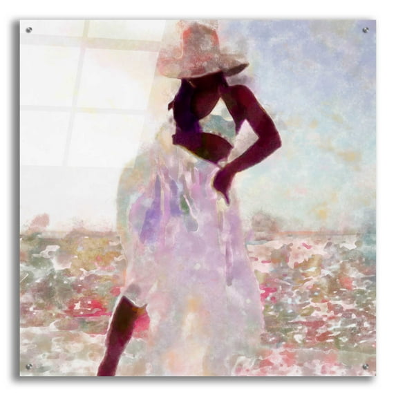 Epic Art 'Her Colorful Dance I' by Alonzo Saunders, Acrylic Glass Wall Art, 36"x36"