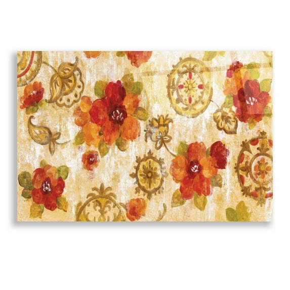 Epic Art 'Hibiscus and Mandala' by Silvia Vassileva, Acrylic Glass Wall Art, 24"x16"