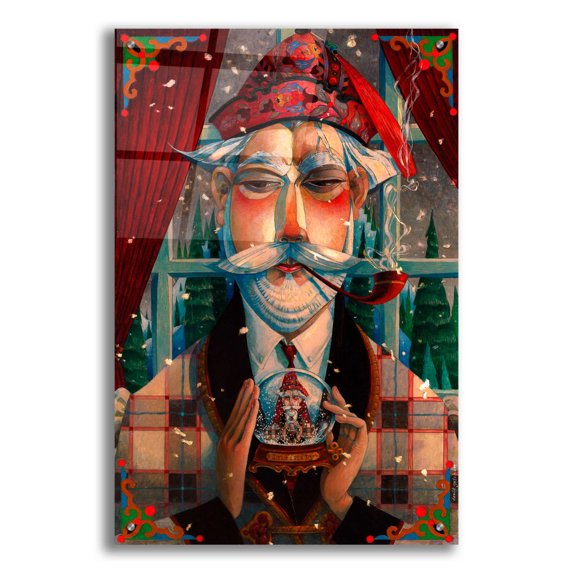 Epic Art 'His Winter Diversion' by David Galchutt, Acrylic Glass Wall Art, 24"x36"