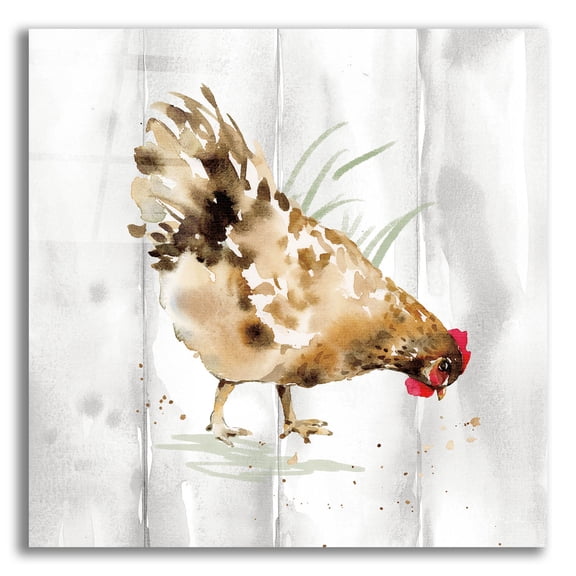 Epic Art 'Home To Roost 3 Barn Board' by Katrina Pete Acrylic Glass Wall Art, 12" x 12"