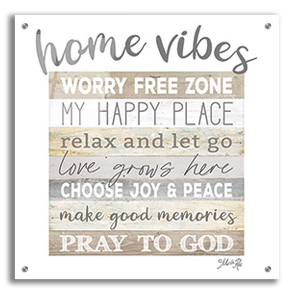 Epic Art 'Home Vibes' by Marla Rae, Acrylic Glass Wall Art, 24"x24"