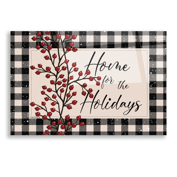 Epic Art 'Home for the Holidays with Berries' by Linda Spivey, Acrylic Glass Wall Art, 16"x12"