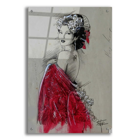 Epic Art 'Hong Kong Angel' by Loui Jover, Acrylic Glass Wall Art, 24"x36"
