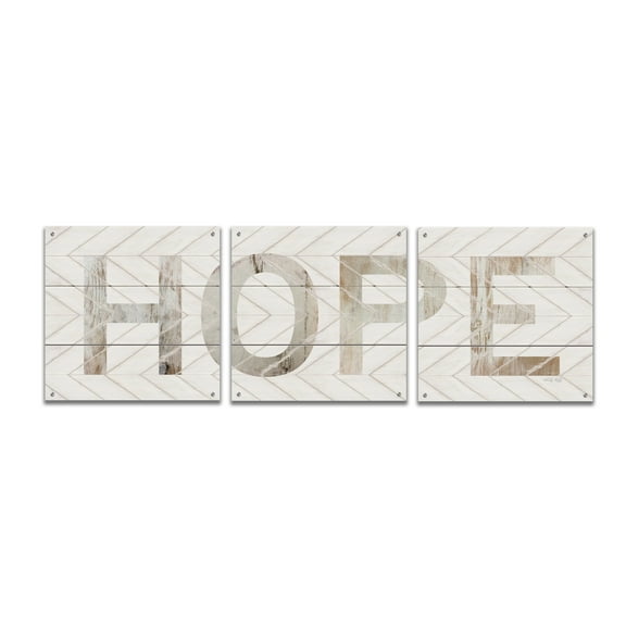 Epic Art 'Hope Chevron' by Cindy Jacobs, Acrylic Glass Wall Art, 3 Piece Set, 72" x 24"