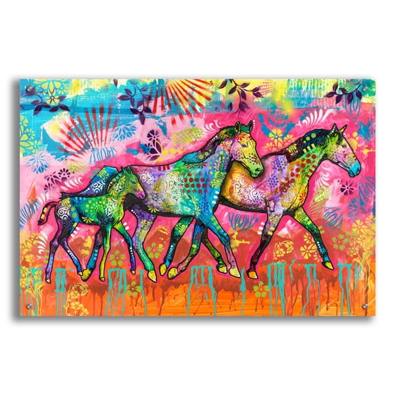 Epic Art 'Horse Family' by Dean Russo Acrylic Glass Wall Art, 36" x 24"
