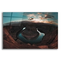 Epic Art 'Horseshoe Bend Sunset' by Sebastien Lory, Acrylic Glass Wall Art, 16"x12"
