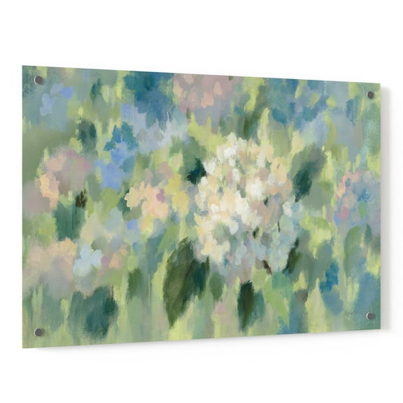 Epic Art 'Hydrangea Mosaic' by Silvia Vassileva, Acrylic Glass Wall Art, 36"x24"