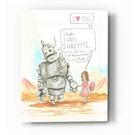 Epic Art 'I Hate' by Craig Snodgrass, Acrylic Glass Wall Art, 16"x24"