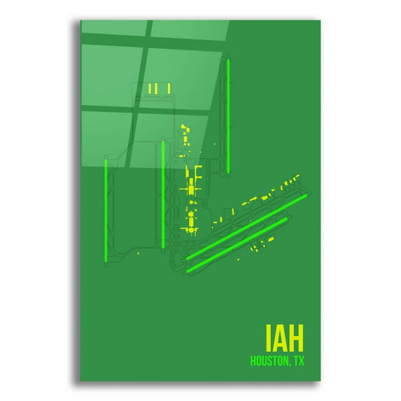 Epic Art 'IAH Airport Layout' by O8 Left, Acrylic Glass Wall Art, 16"x24"