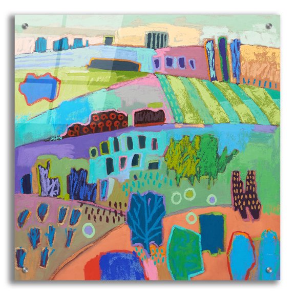 Epic Art ' If Happy Was a Landscape' by Jane Schmidt, Acrylic Glass Wall Art, 24"x24"