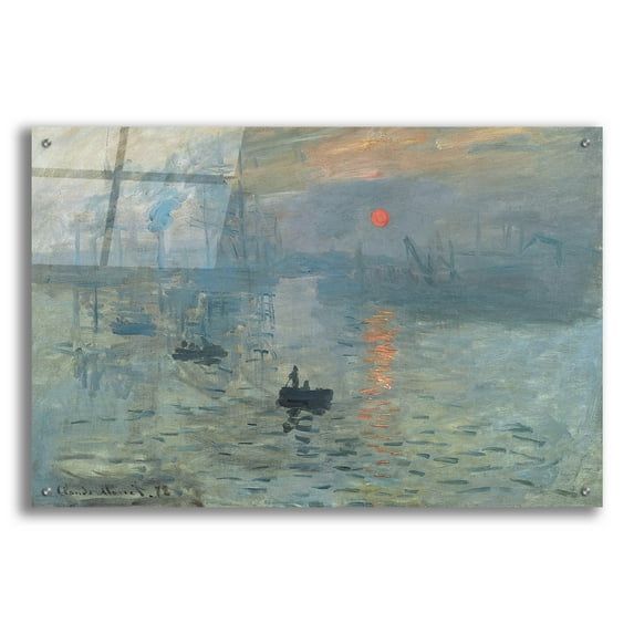 Epic Art 'Impression, Sunrise' by Claude Monet, Acrylic Glass Wall Art, 36"x24"