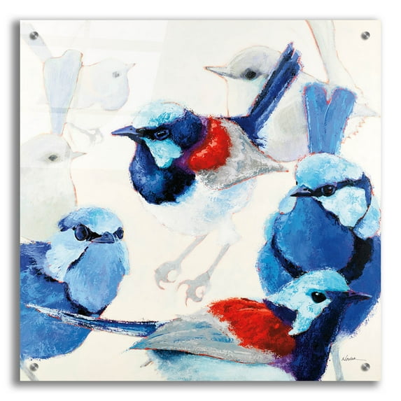 Epic Art 'In The Layering Of Wrens' by Shirley Novak Acrylic Glass Wall Art, 24" x 24"
