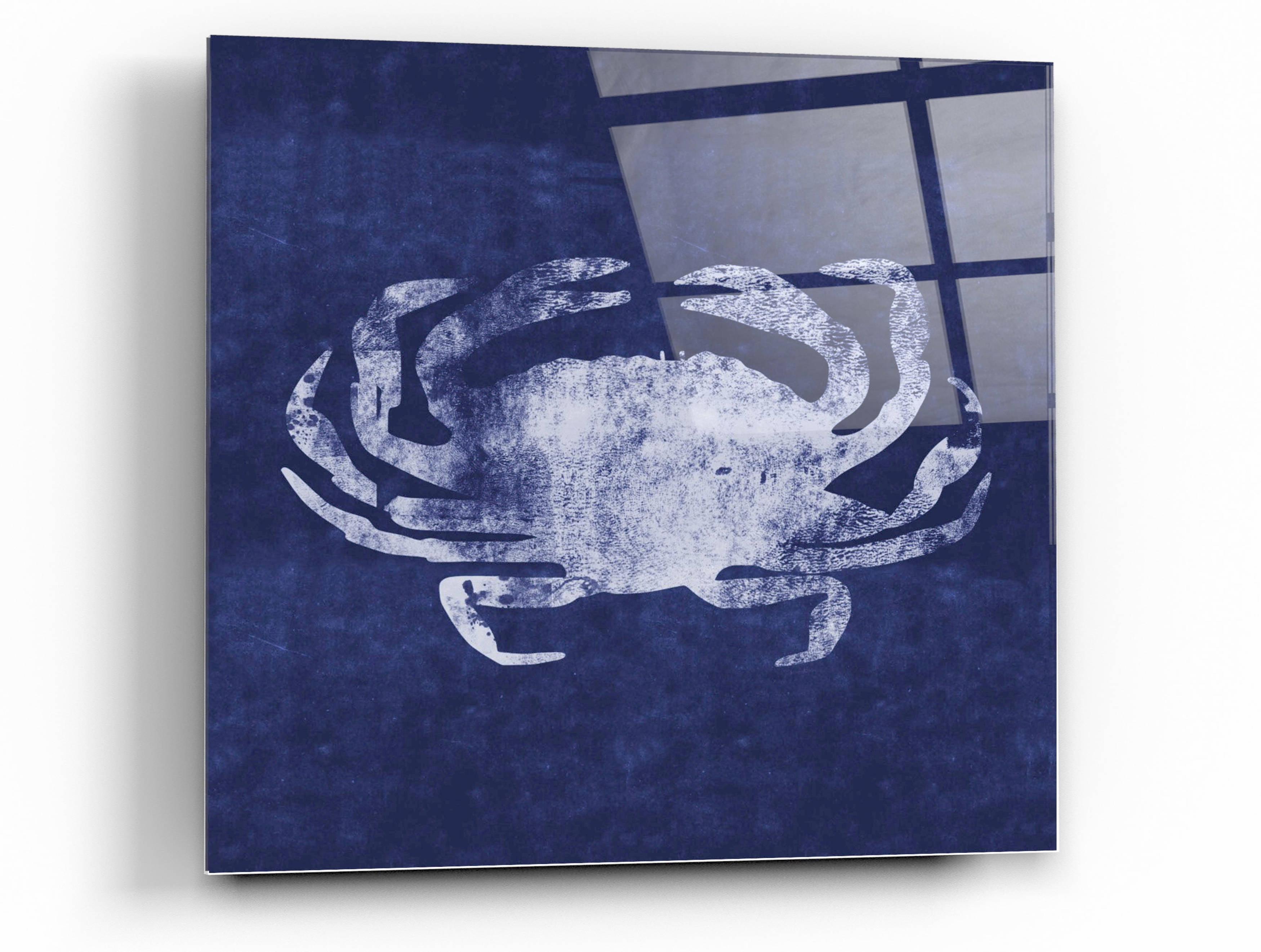 Epic Art 'Indigo Crab' by Linda Woods, Acrylic Glass Wall Art, 24